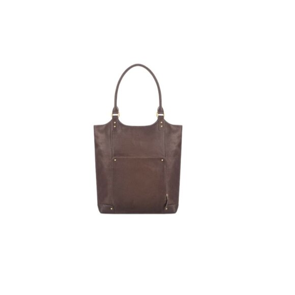 Solo Executive 16” Leather Bucket Tote Espresso One Size Travel Minimalist Large - Picture 11 of 16